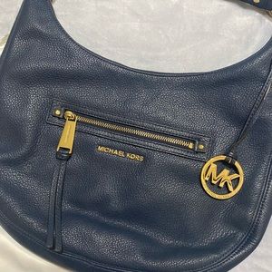 Authentic Leather Navy Blue Michael Kors tote.